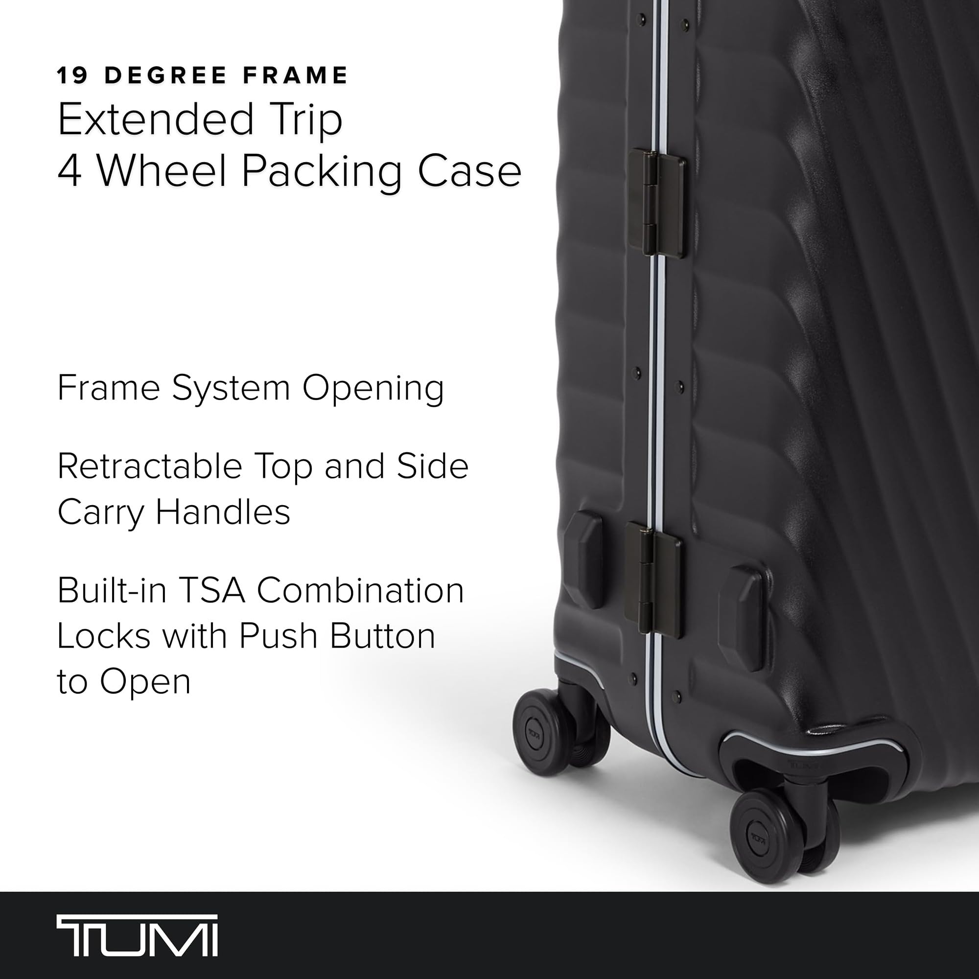 TUMI 19 Degree Frame Extended Trip 4 Wheel Packing Case - Lightweight Suitcase - Hard Shell Luggage - 30.0" X 20.5" X 11.0" - Black Texture