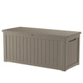 MONDAWE 230 Gallon Resin Deck Box Waterproof Outdoor Storage Box Lockable Patio Storage Container Bench Seating for Cushions Garden Tools Pool