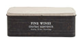 Deco 79 Metal Room Storage Bench Entryway Bench with Cream Burlap Top and Champagne Typography, Bench 48" x 16" x 17", Brown