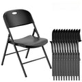 Nazhura 650 Weight Limit Heavy Duty Plastic Folding Chair with Reinfoced Steel Frame for Indoor and Outdoor, Wedding, Party, Restaurant, Meeting Room, Patio and Garden (Black, 12 Pack)