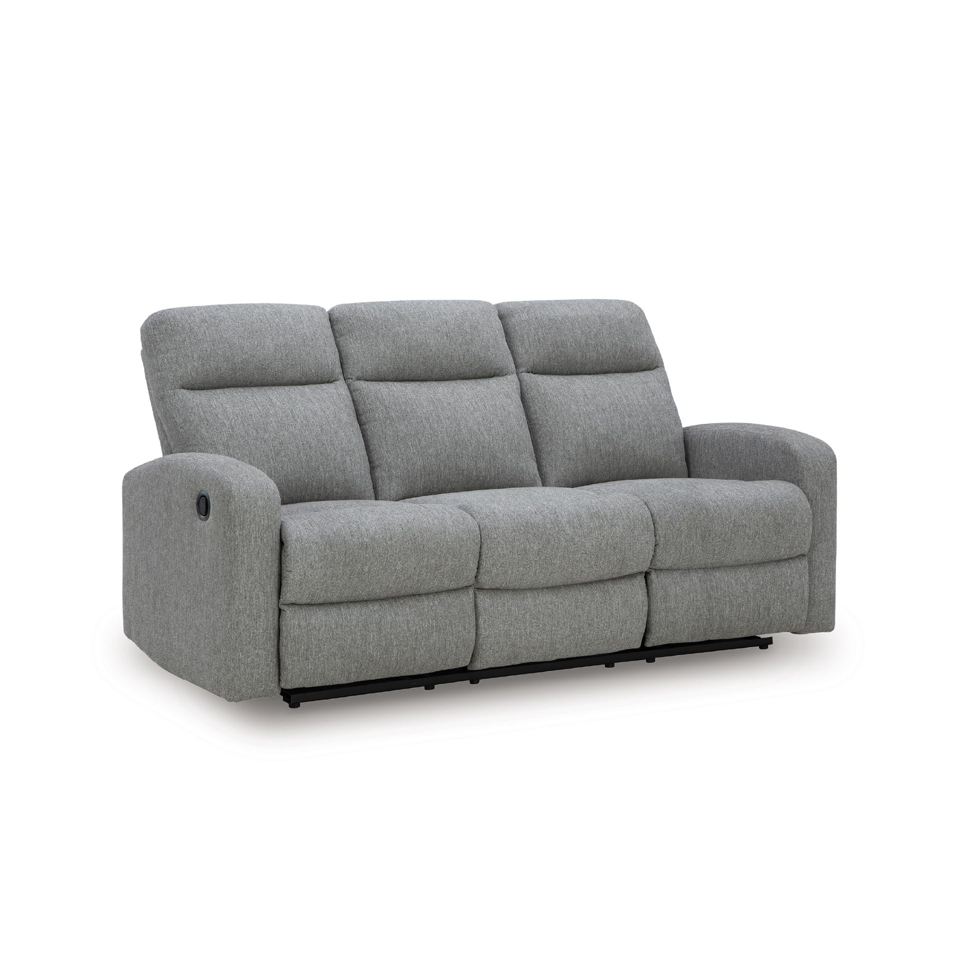 Signature Design by Ashley Carrigan Lane Classic Manual Pull Tab Dual Sided Reclining Sofa with Position Lock, Gray