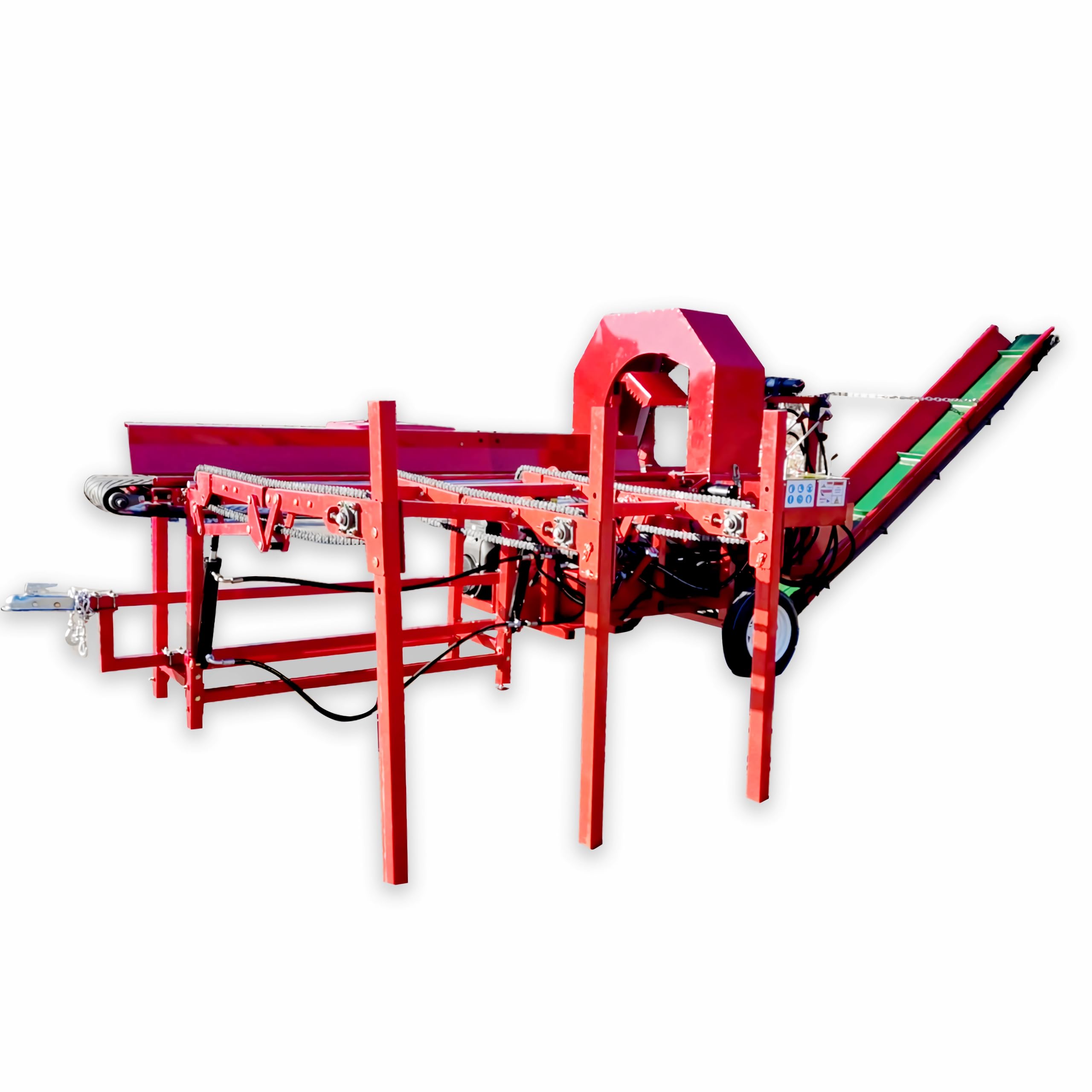 45T Firewood Processor with 20HP GX630 Engine, 19.6″ Max Cut, 25″ Chainsaw, Have Chain Table, 3M Conveyor, Full Hydraulic Control– Easy to Operate for Home, Farm, Small Business – CA Shipping