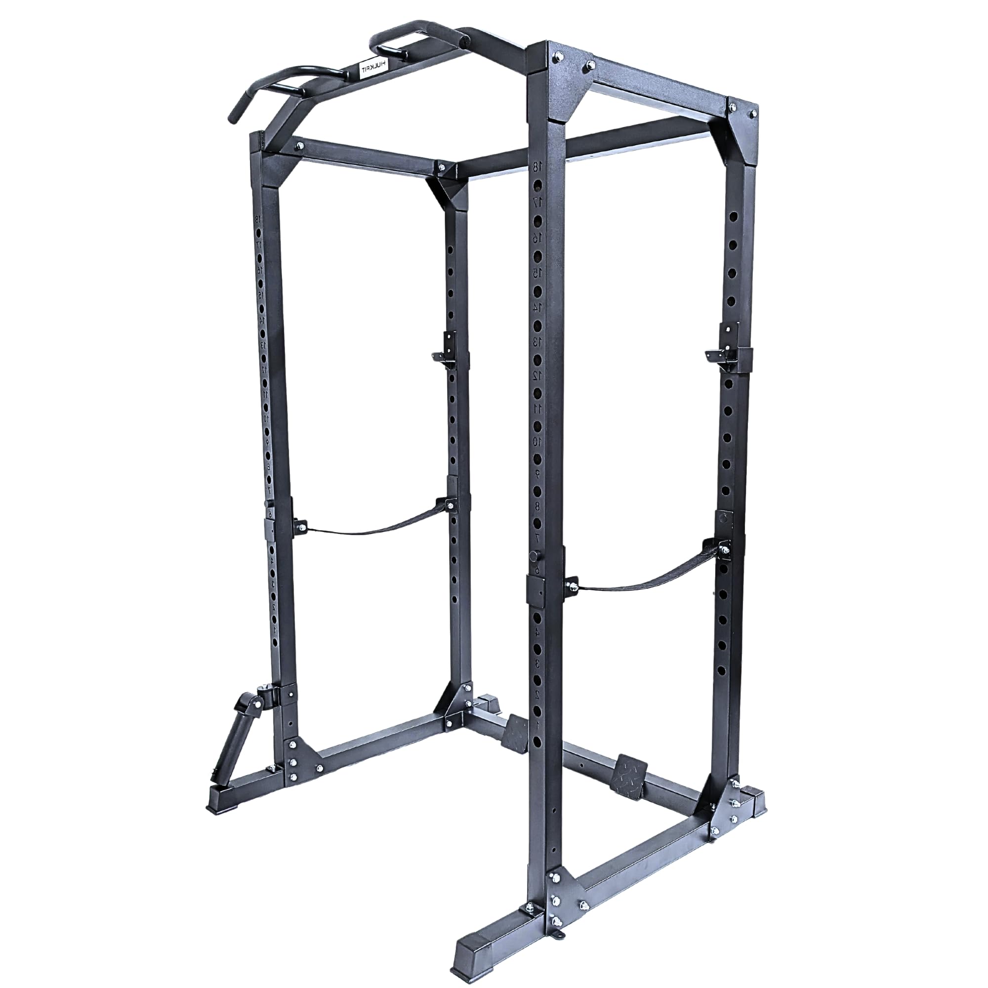 HulkFit Multifunctional Gen 2 Pro Series Power Cage Squat Rack with Home Gym Attachments and Accessories - Black