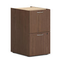 HON MOD Office Storage Drawers Pedestal Stand, Under Desk Organizers and Storage, Includes Two File Drawer, 15" W Pedestal for Office Spaces, Home Offices, Walnut