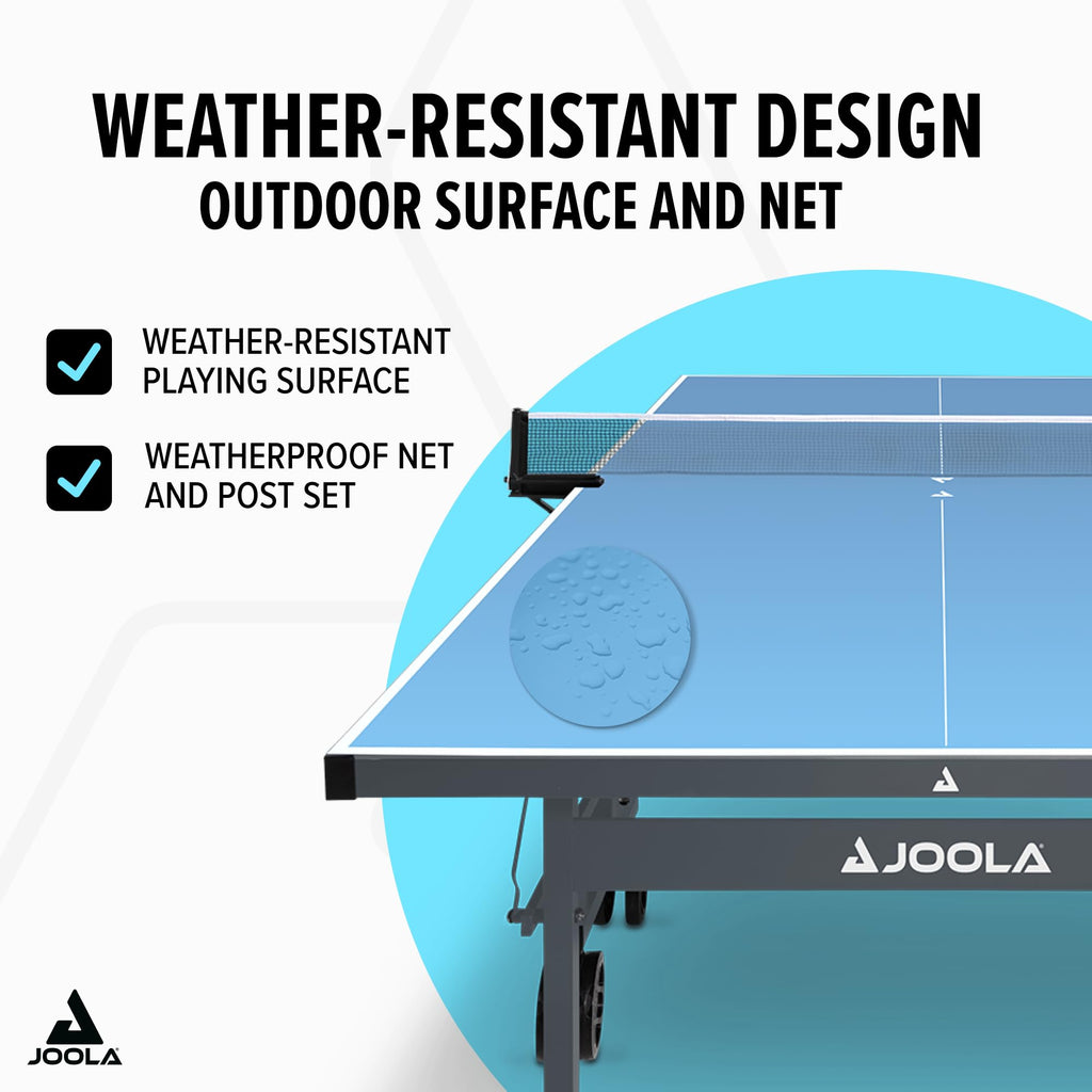 JOOLA NOVA Ping Pong Table with Waterproof Table Tennis Net Set - Quick Assembly - All Weather Aluminum Composite Surface - Tournament Quality - Indoor & Outdoor Compatible ‎Nova Plus