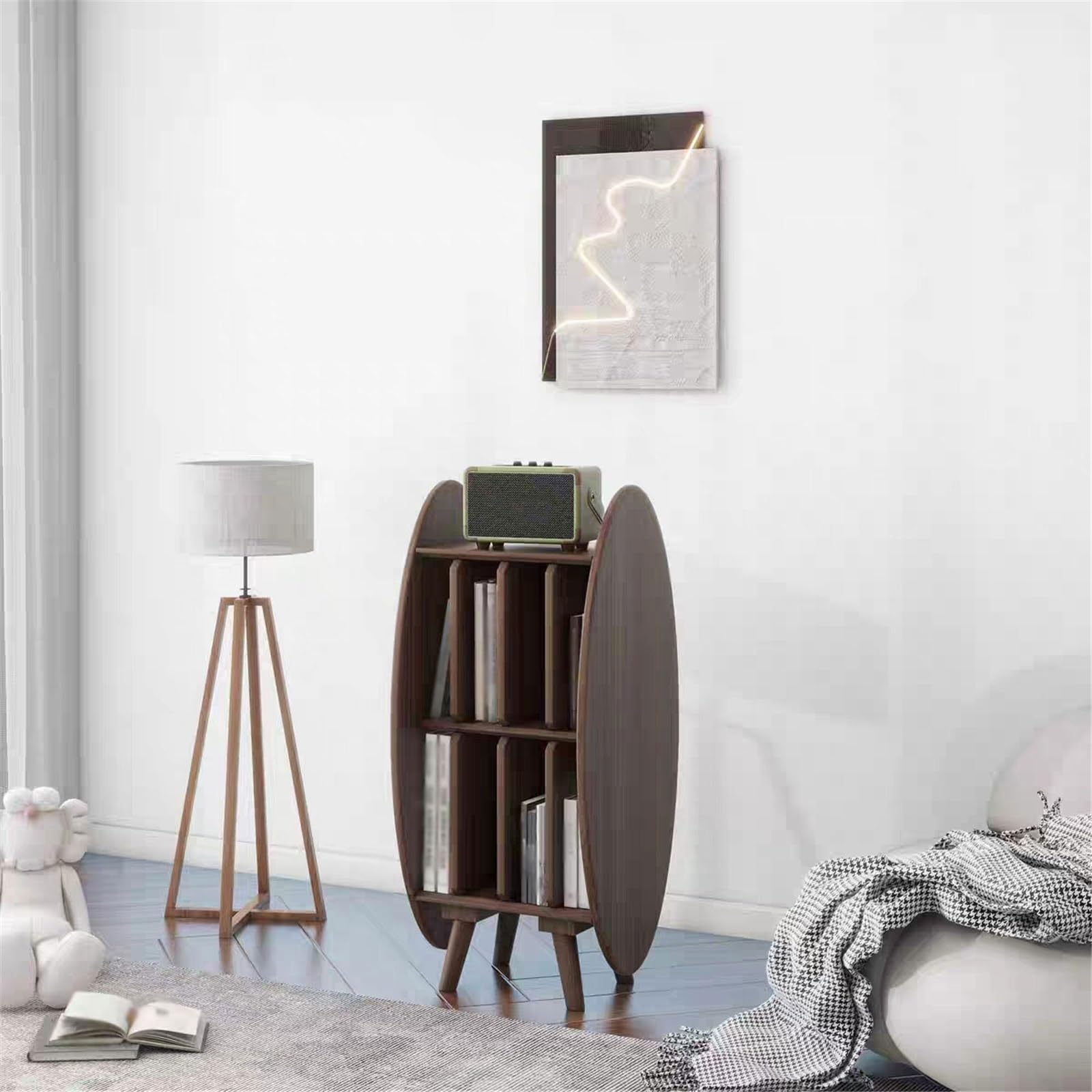 CFGH6FDF Records Modern Creativity Wooden Vinyl Record Storage Cabinet for Living Room Bedroom Lounge Album Book(Black)