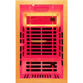 OUTEXER Infrared Sauna 2000W Wooden Saunas Home Spa Room Canadian Hemlock Wood Low-EMF Indoor Saunas with with Red Light Beauty Lamp for Two Person 74.8 * 47.2 * 41.3Inch