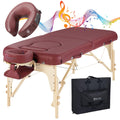 Master Massage 30" Eva Pregnancy Table Massage Table Beauty Bed Package with Extra MusicMaster Universal/Cresenct Sound Face Cradle Cushion- Burgundy