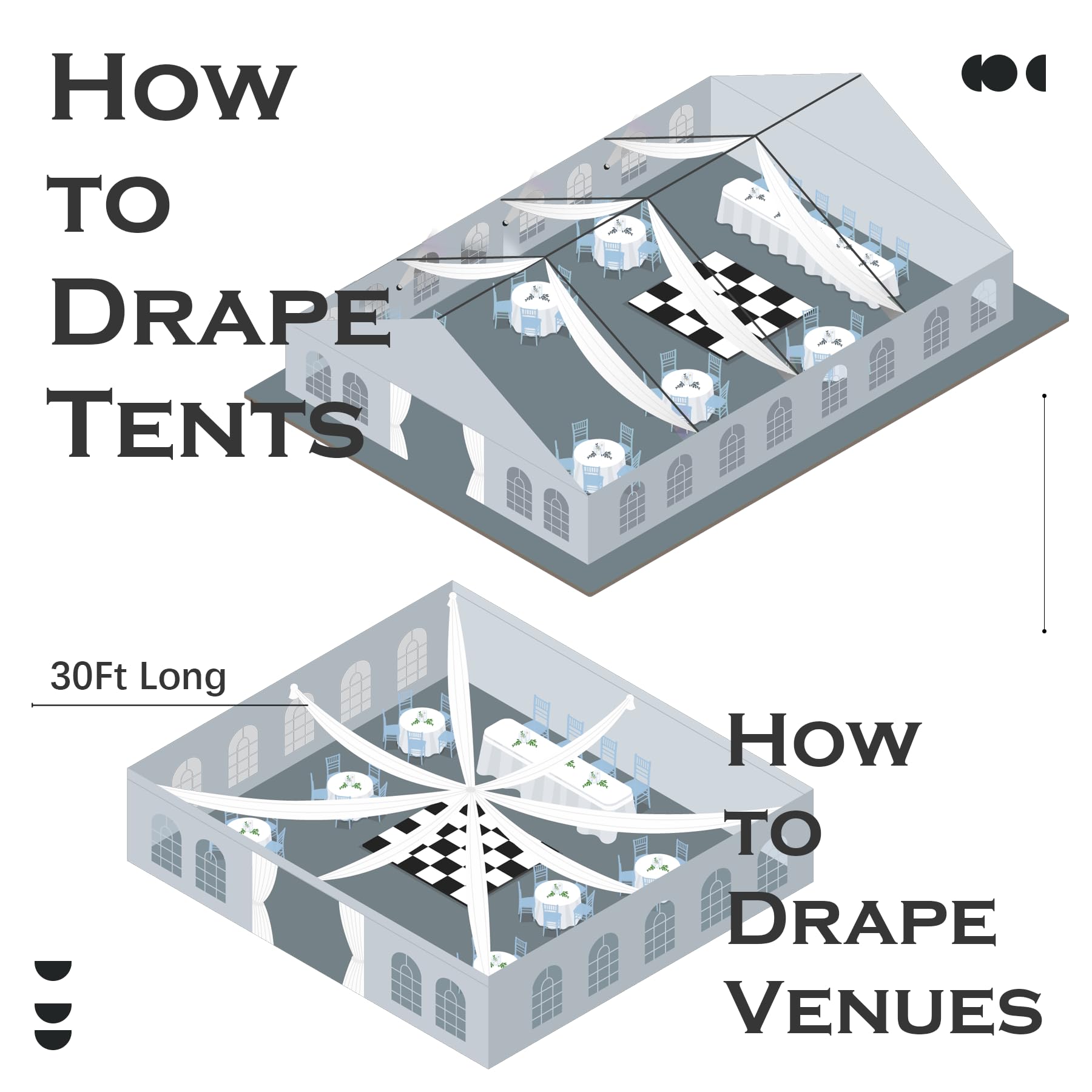 10 Panels 5ftx30ft Black Ceiling Drapes for Halloween Parties – 30 FT Extra Long Thick Polyester Wrinkle-Free Drapery Tent Decor Decorations for Birthday Party Ceremony Stage Swag