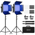 GVM RGB LED Video Light with Bluetooth Control, 360° Full Color 1000D PRO Video Lighting Kit with 736pcs Led Beads, 2 Packs Led Panel Light for YouTube Studio, Video Shooting, Conference, CRI 97+