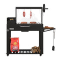 KoolMore 54 in. Charcoal BBQ Grill, Santa Maria Argentine Outdoor Grill with Interchangeable V Grates, Large Barbecue Grill for Outdoor Cooking, Black