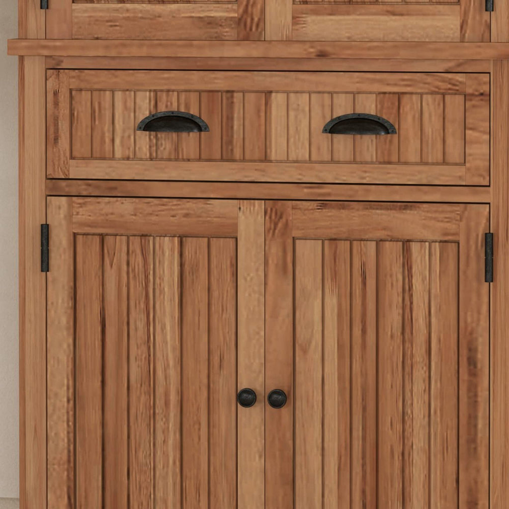 Homestyles Nantucket Natural Wood Pantry with Four Doors