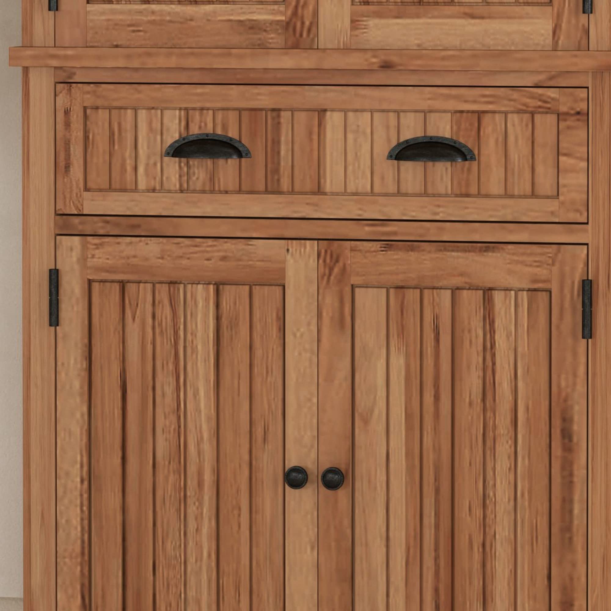 Homestyles Nantucket Natural Wood Pantry with Four Doors
