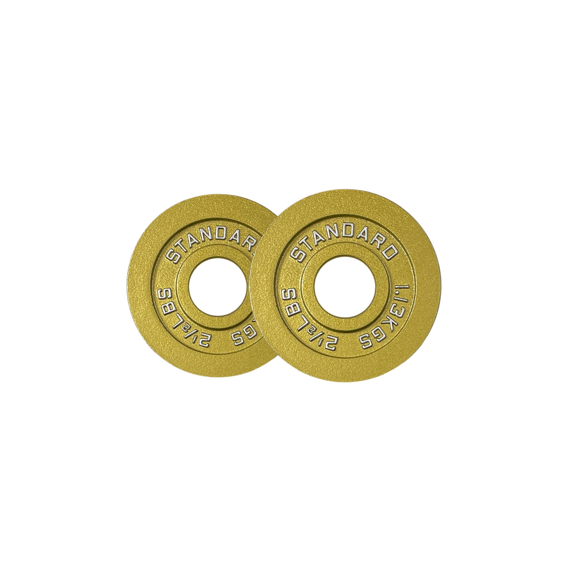 Gold Finish Olympic Steel Plates - Pairs and Sets 2 Inch Barbell Standard in Premium Gold for Weight Lifting (155lb Set)