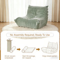Bean Bag Chairs for Adults Premium Chenille Comfy Reading Chair Low Center of Gravity Lazy Sofa Lounger with Non-Slip Base for Living Room Bedroom Office Pale Green 51.18″