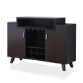 HOMES: Inside + Out Smithvale Mid-Century 5 Shelves Wood 48 in. Wine Storage Buffet, Sideboard with Stemware Rack for Dining Room, Kitchen, Cappuccino Brown