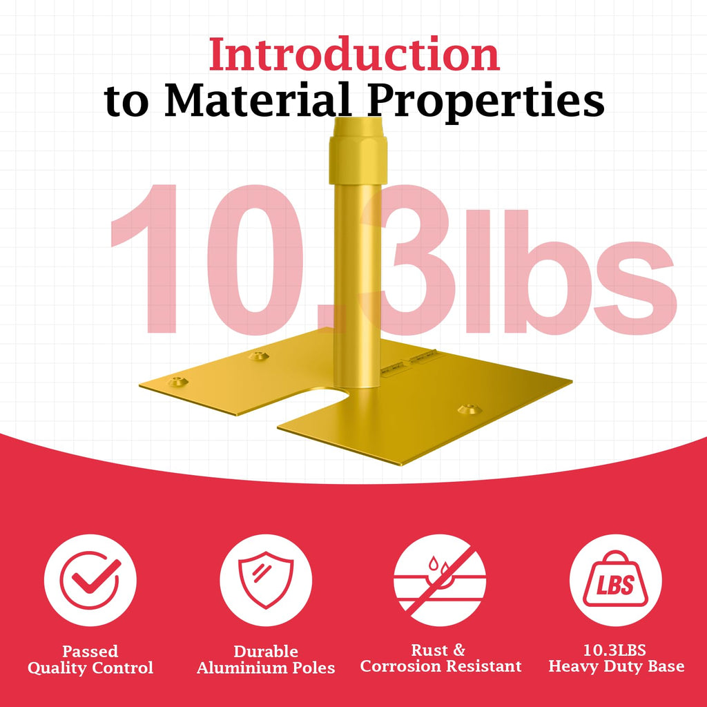 EMART Pipe and Drape Backdrop Stand Kit, 12ftx10ft Heavy Duty Adjustable Photo Background, Metal Frame with Flat Base for Wedding, Birthday Party, Banquet Decorations - Gold
