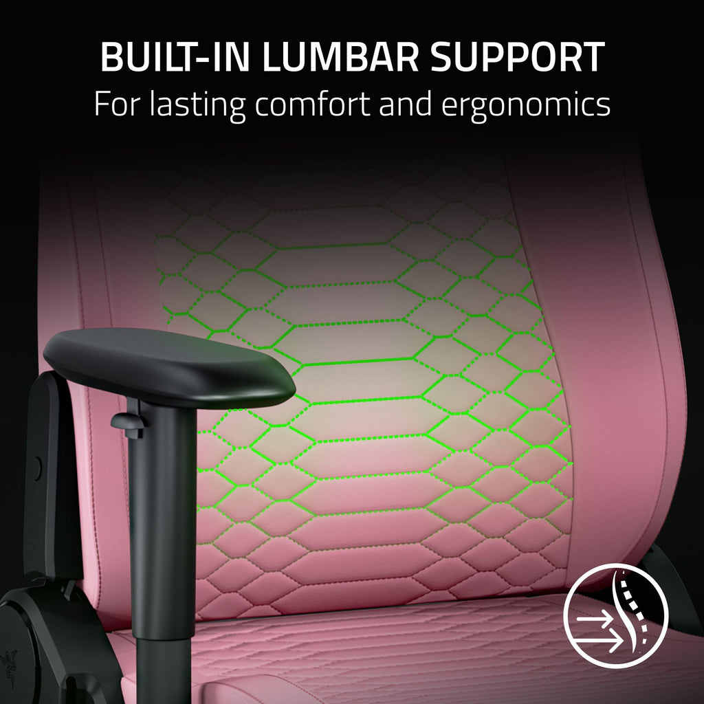 Razer Iskur V2 X NewGen Ergonomic Gaming Chair — Built-in Lumbar Support, Cooltouch Gen-2 EPU Leather, Ultra-Wide Seat Base, Adjustable 152 Degree Recline, Foam Cushions — Quartz