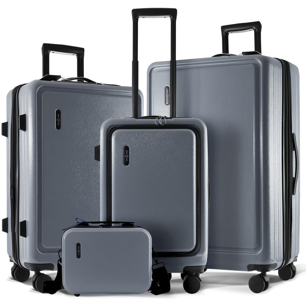 TRAVELARIM Hard Shell Luggage Sets with Spinner Wheels 4 Piece, Expandable Large Suitcases with TSA Lock, Travel Large Suitcase Set, Teal Luggage Set