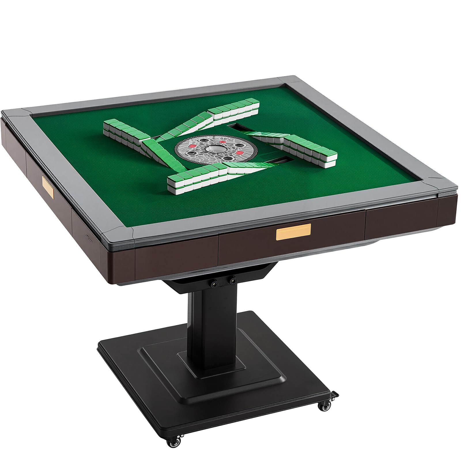 VEVOR Automatic Mahjong Table with Wheels, 2 Sets of 40 mm Tiles (164 Pcs), Roller Coaster Style Mahjong-Table, Foldable and Automatic Shuffler, for Home, Outdoor Leisure & Gifts for Mahjong Players