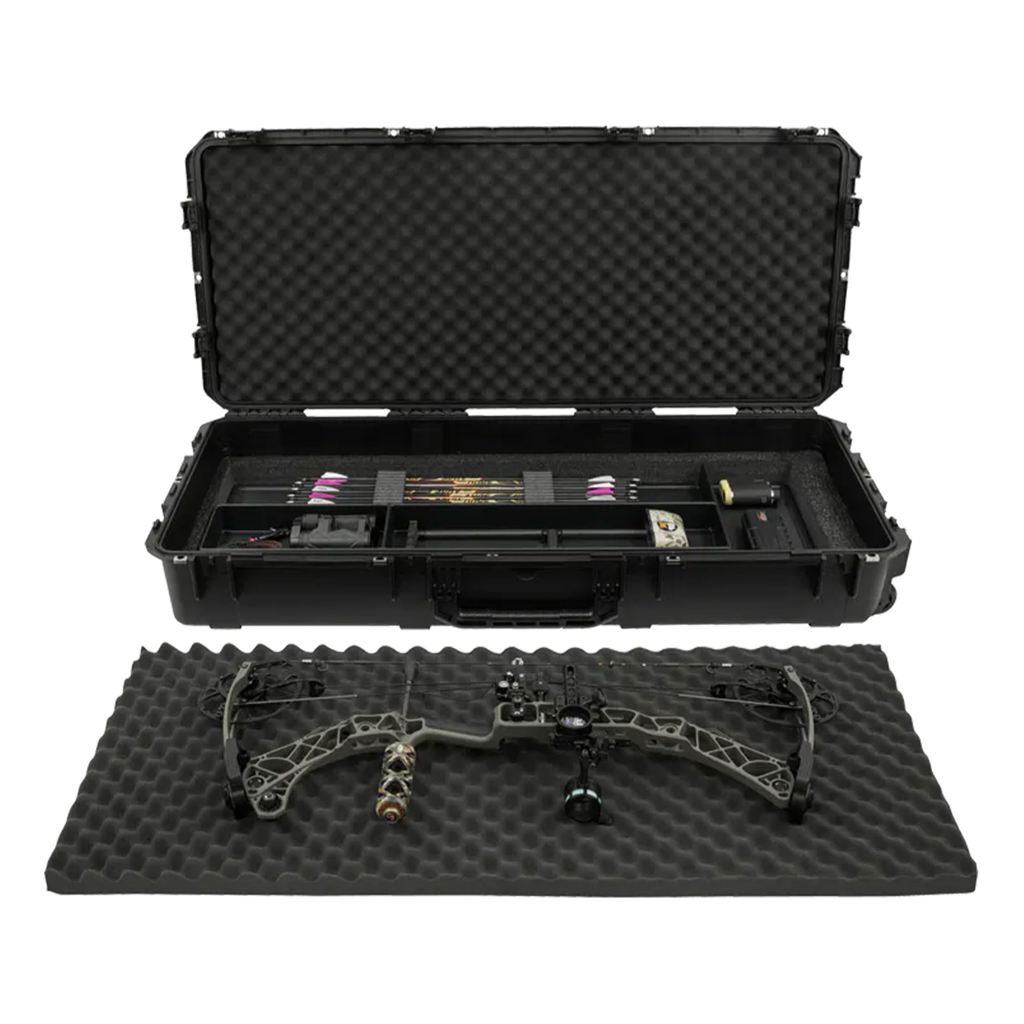 SKB Cases iSeries 4719-8 Ultimate Single or Double Bow Case, Hard Plastic Case for 44-Inch and 46-Inch Bows, Includes Trigger-Release Latch System