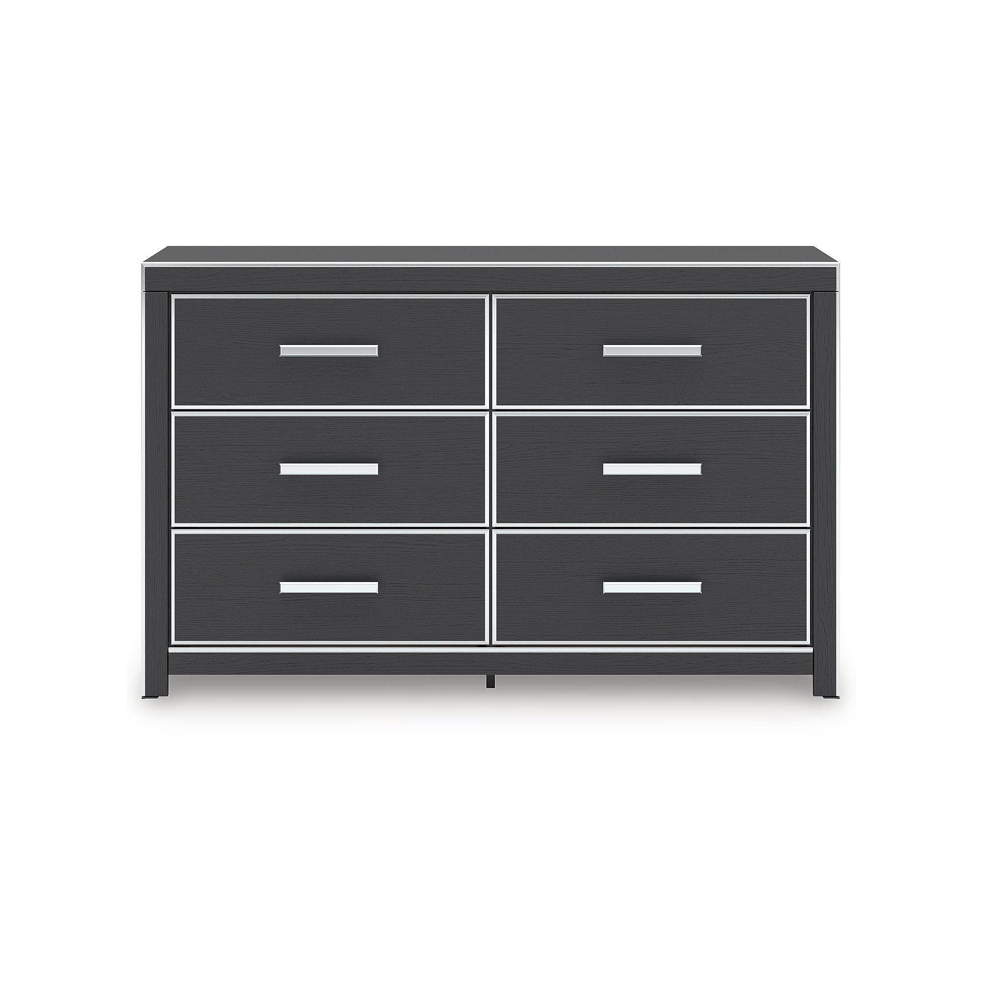Signature Design by Ashley Ravalori Contemporary 6-Drawer Dresser with Wood Finish, Black