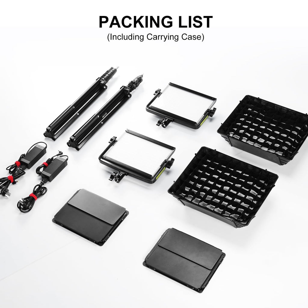 GVM RGB Photography Lighting Kits with 2 Softboxes, 680RS 50W Studio Lights with Bluetooth Control, 2 Packs Video Light with 18 Lighting Scenes, led Panel Lights for Video Recording, 8500lux/0.5m