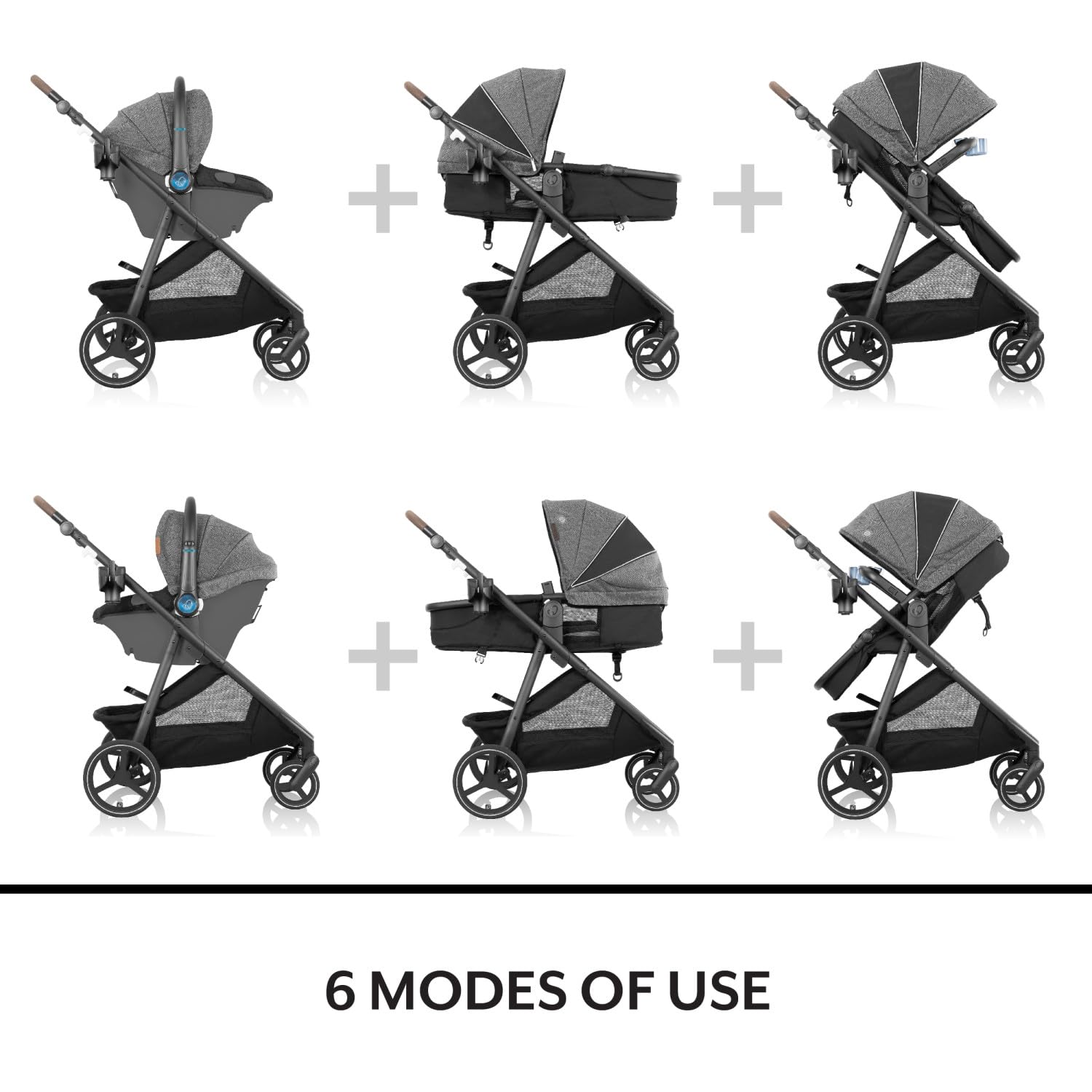 Evenflo Shyft Intuiti+ Travel System Featuring Revolve180 LiteMax™ NXT Rotating Rear-Facing Lightweight Preemie and Infant Car Seat with SensorySoothe 3-30 lbs. (Dubhan Black)