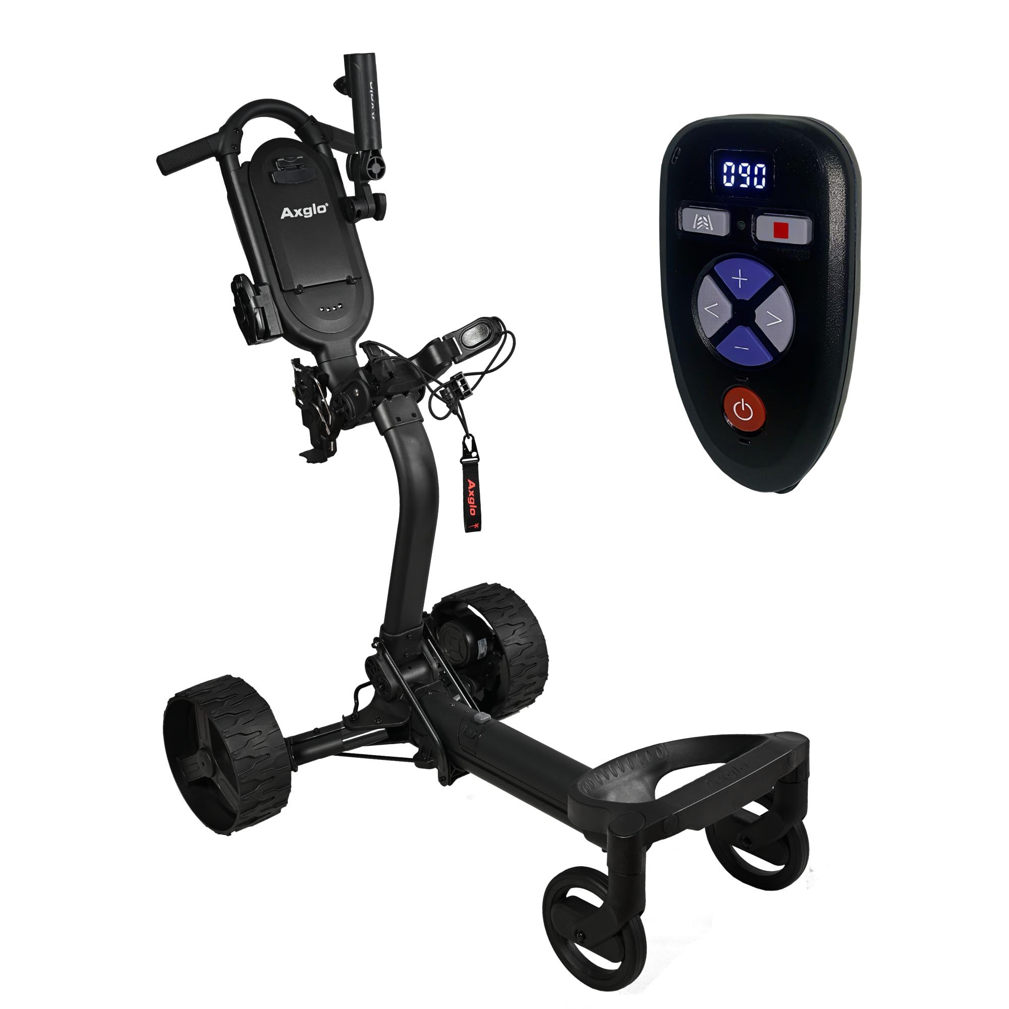 Axglo e3 Remote Electric Golf Push Cart, Black, Remote Control & Cruising Golf Trolley with Lithium Battery (36 Holes), 40 Degree Anti-Tip Technology, 1-Motion Compact Fold, Dual Strong Motors