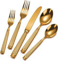 40-Piece Heavy Duty Gold Silverware Set for 8, 18/10 Stainless Steel Flatware, Extra Thick Heavy Flatware Set, Perfect for Weddings Gifts