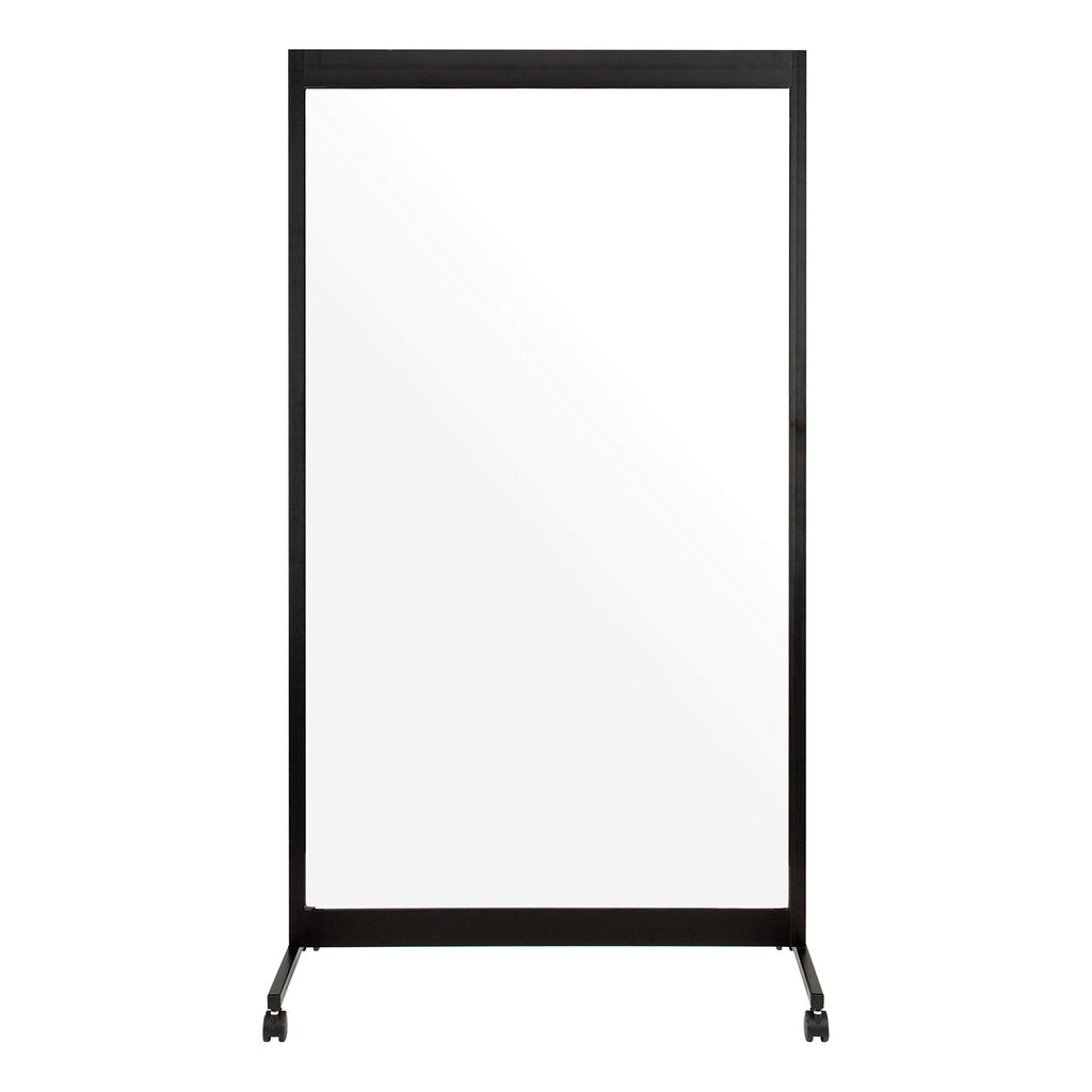 FDP Clear 3/16" Clear Acrylic Mobile Room Divider with Locking Casters for Social Distance Sneeze, Cough, Talk Guard, Protective Single-Panel Plexiglass Barrier for Classroom, Office, Reception Area