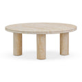 Tov Furniture Amora Faux Travertine 32" Round Accent Table