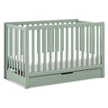 Carter's by Davinci Colby 4-in-1 Convertible Crib with Trundle Drawer in Light Sage, Greenguard Gold Certified, Undercrib Storage
