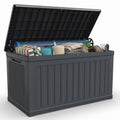 Cirui 270 Gallon Deck Box, Lockable Waterproof Storage Box, Outdoor Storage Bin for Package Delivery, Patio Cushions, Gardening Tools，Pool Accessories and Sports Equipment (Black,270 Gallon)