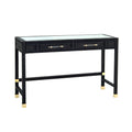 Tov Furniture Amara Charcoal Rattan Desk