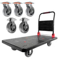 Platform Truck, Foldable Push Cart Dolly w/Five 360 Swivel 6'' Wheels, 1600LBS Capacity Heavy Duty Moving Platform Trucks Hand Cart for Groceries, Garage, Warehouse (43" L x25" W)
