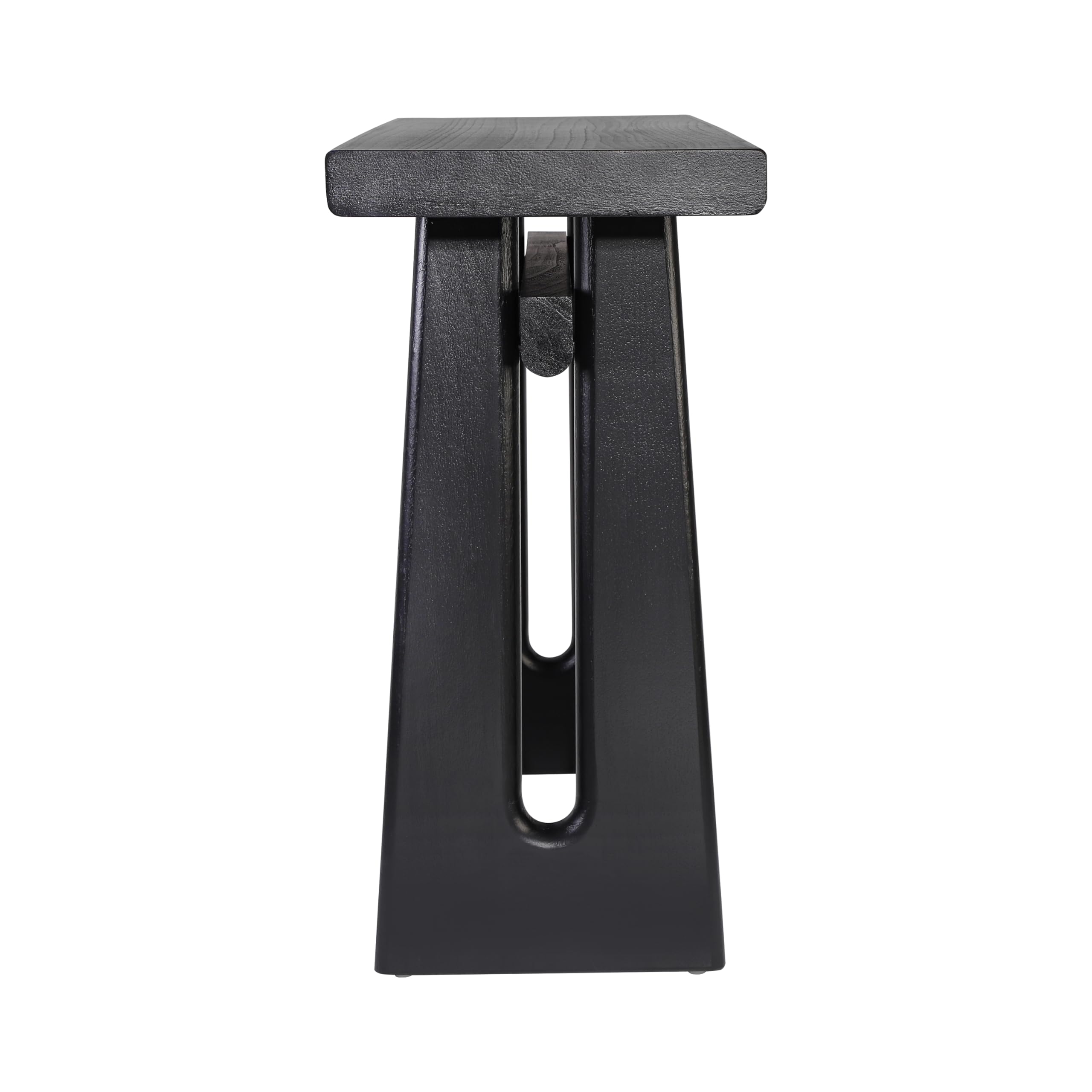 Christopher Knight Home Hirai Narrow Console Table with Geometric Silhouette, Entryway Table with Premium Wood Veneer Finish, MDF Wood Design Display Table for Home Decoration, Living Room, Black