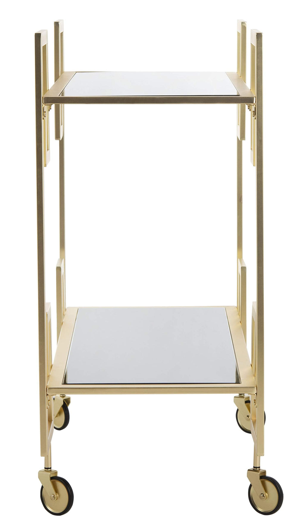 Safavieh Eliza Bar Cart, Brass and Black Glass