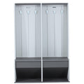 LIFETIME Storage Locker, Freestanding Cabinet with Benches & Shoe Cubbies, Organizer with Metal Hooks, UV‑Protected Weather‑Resistant