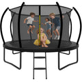 14FT Trampoline Outdoor for Kids with Safety Enclosure Net and Ladder, ASTM Approved Recreational Trampoline, Rust-Resistant Frame