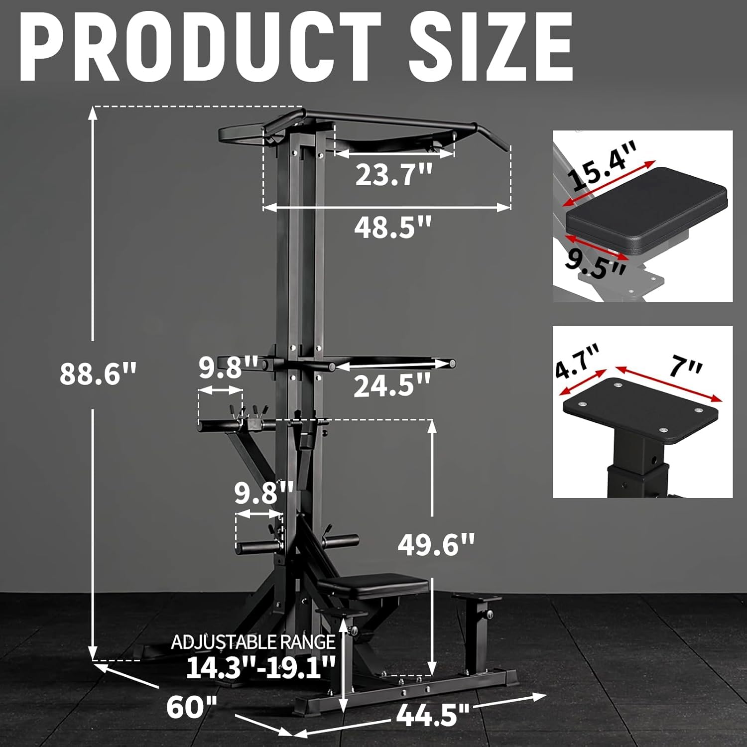 Assisted Pull Up Machine, GMWD 600 lbs Leverage-Assisted Chin and Dip Machine, 4-in-1 Plate Loaded Gym Equipment, Pull Up Machine with 1:1 Counterweight System & Band Peg for Home Gym