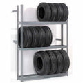 Global Industrial 3 Tier Single Entry Tire Rack, 1500 lbs Shelf Capacity, Steel Construction, Durable Gray Baked Enamel Finish, 60" W x 18" D x 84" H, Assembly Required