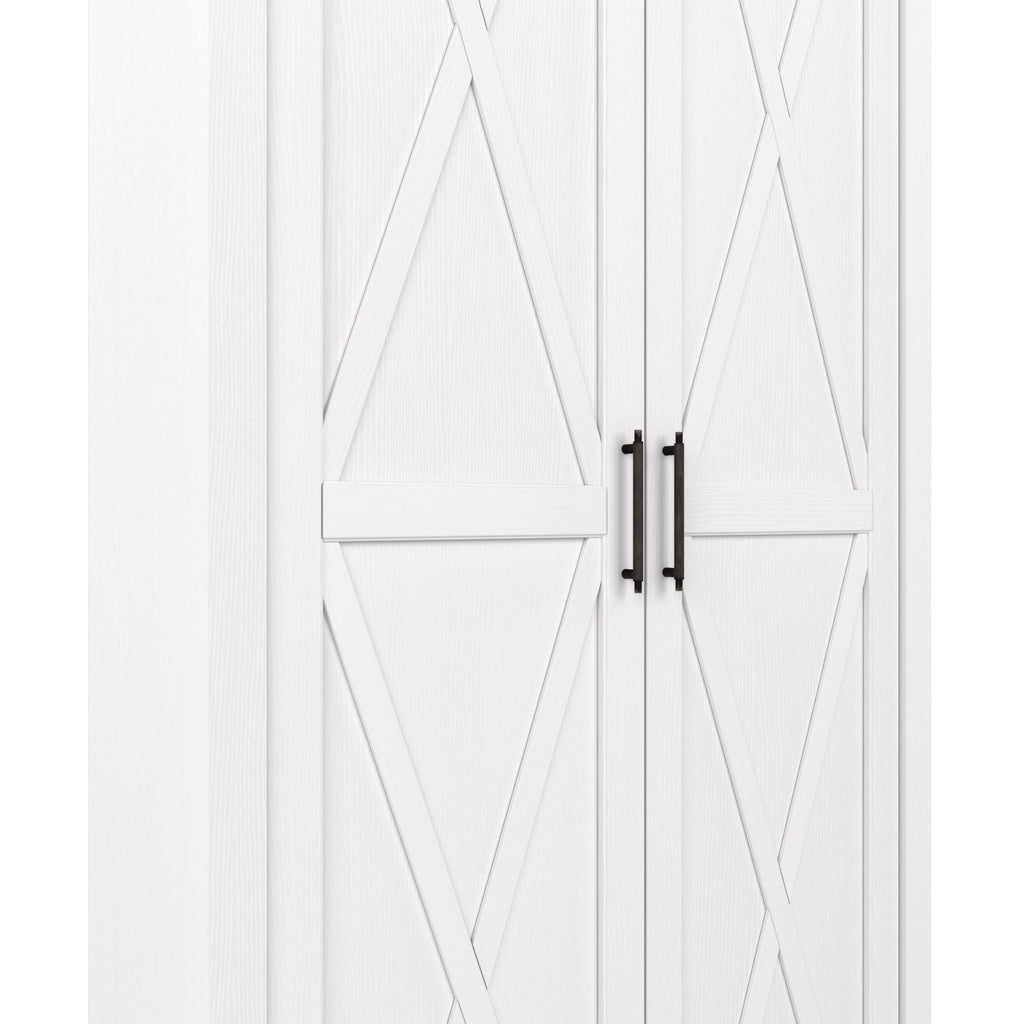 Bush Home Key West Tall Storage Cabinet with Doors in Pure White Oak