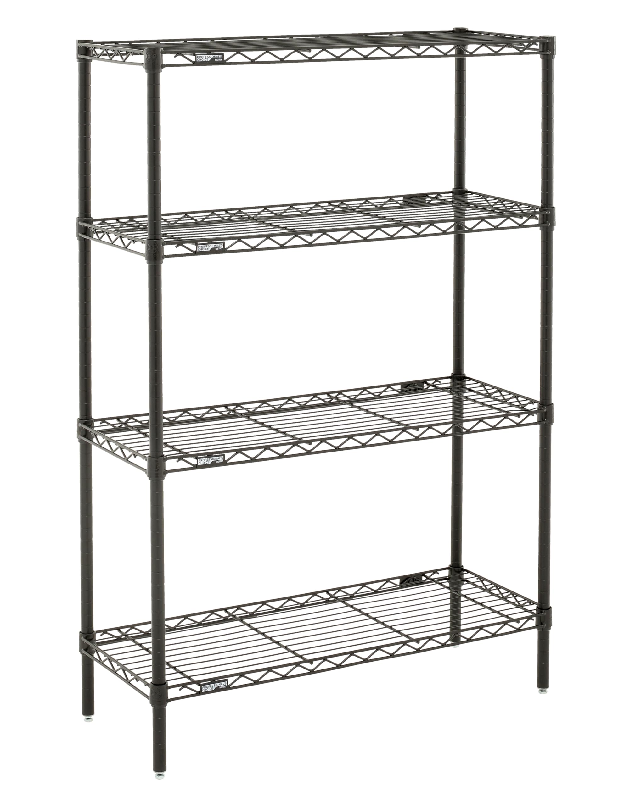 Metro Professional's Choice Commercial-Grade NSF Shelving Unit - Multipurpose Adjustable Wire Shelf for Home, Garage, Kitchen and More - 4 Shelves, 14" W x 36" L x 54" H - Black