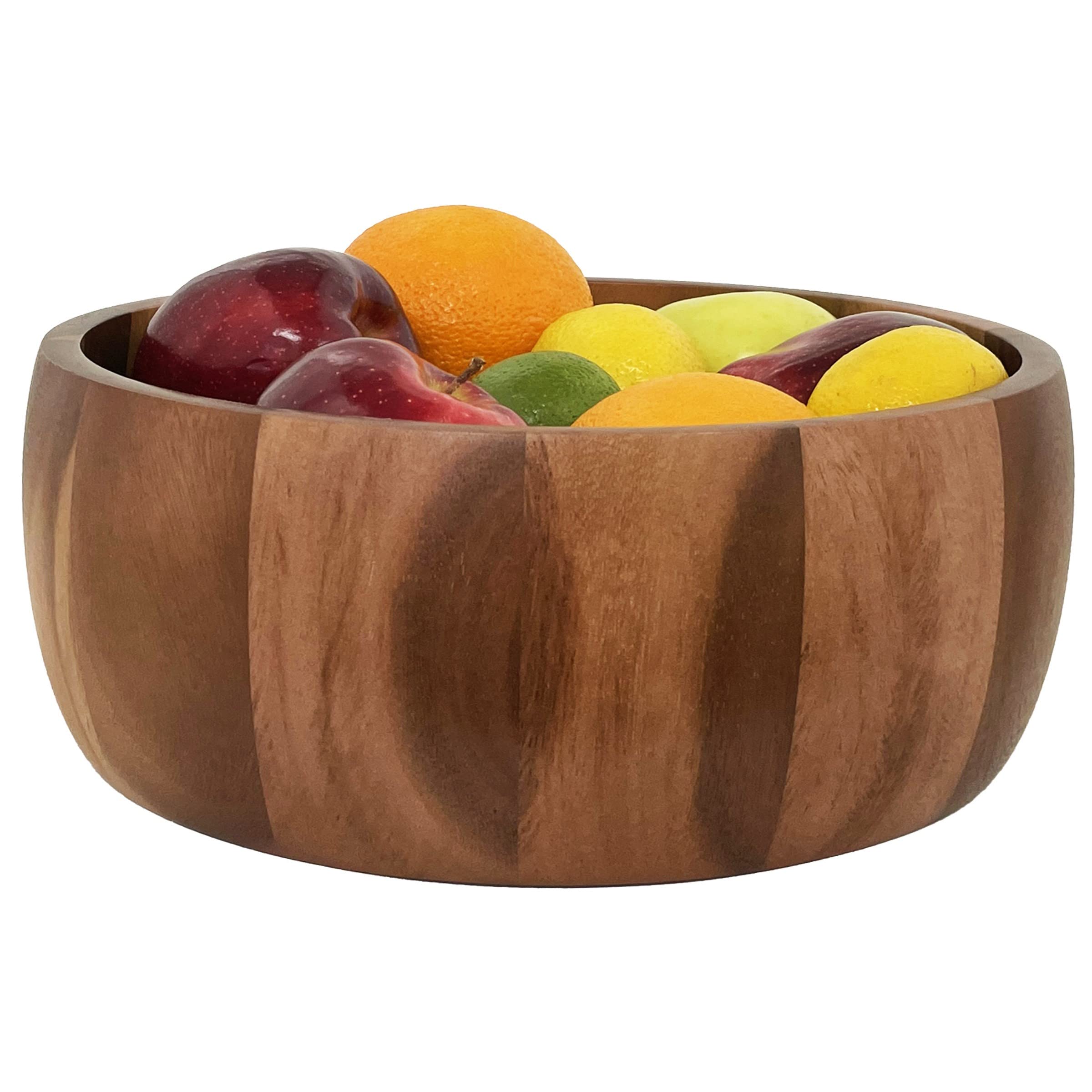 Woodard & Charles Acaica Wood 12" x 5" Serving Bowl Set with Serving Hands, 3 Piece Set ★★PACK OF 4★★