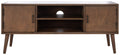 SAFAVIEH Sorrel TV Stand for up to 55" Flatscreen – Brown, 2 Doors with Interior Storage, 2 Open Shelves, Entertainment Media Console (MED5701C)