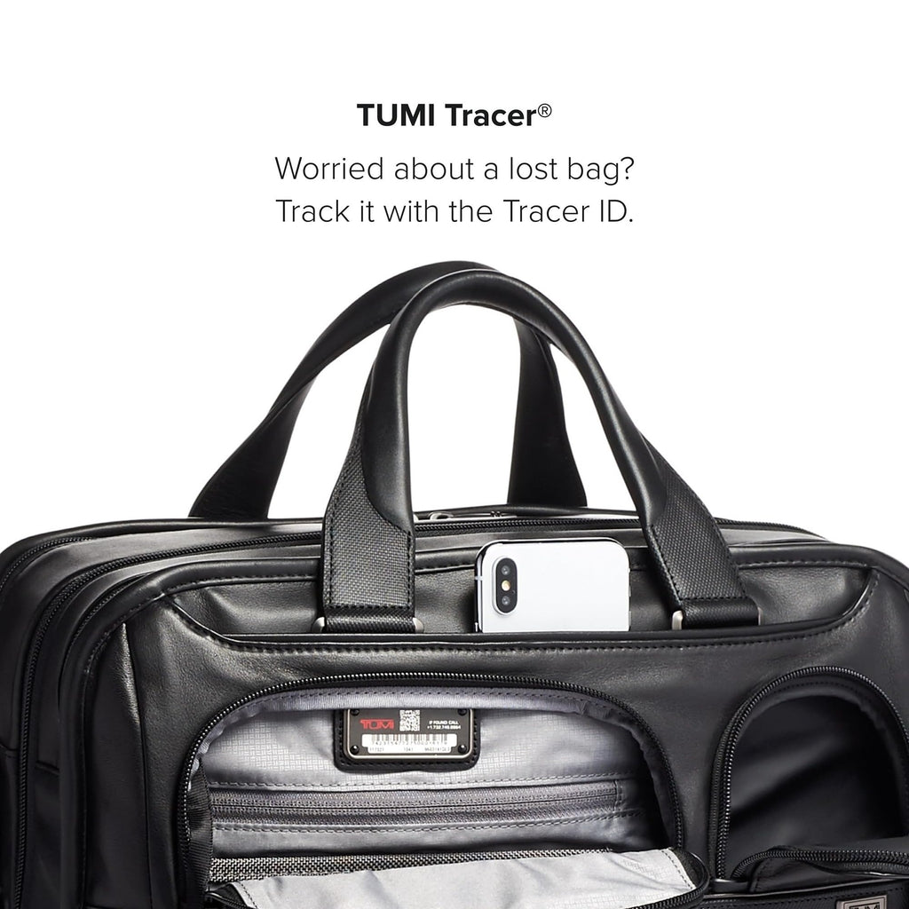 TUMI - Alpha Medium 15" Expansion Laptop Briefcase - Professional Briefcase for Commute or Travel - Padded Compartment Fits up to 15" Screen - Black Leather