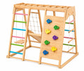Avenlur Premium Wooden Indoor Climbing Gym for Kids – Montessori Playset with Climbing Wall, Ladder, Rope Net & Swing – Solid Natural Wood Toddler Playground, Ages 1–6