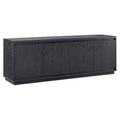 Henn&Hart TV Stand for TVs up to 75" with 2 Concealed Storage Cabinets and Adjustable Shelves for Living Room, Family Room, or Office, Natural Black