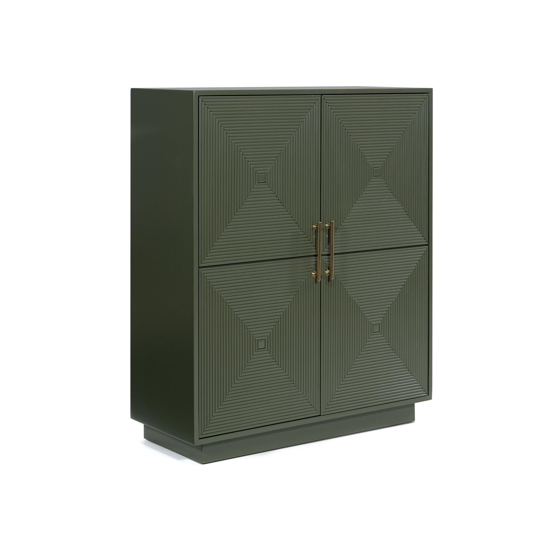 Signature Design by Ashley Geirwood Contemporary Accent Cabinet with Shelf and Geometric Pattern, Green